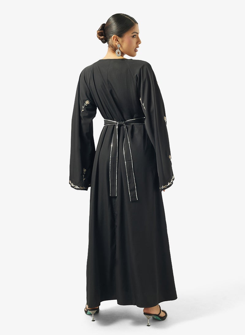 Khizana Embroidered Abaya With Sheila - Image 2